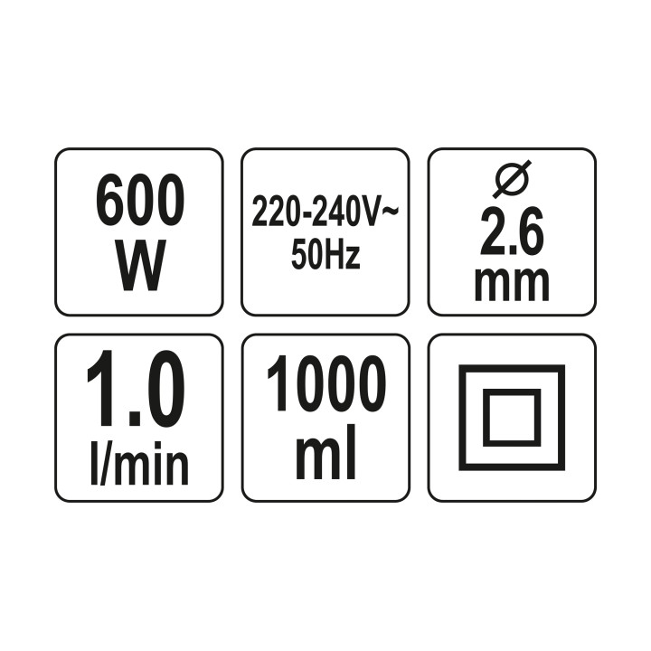 PISTOLET MALARSKI 600W, PRZEPŁYW 1L/MIN