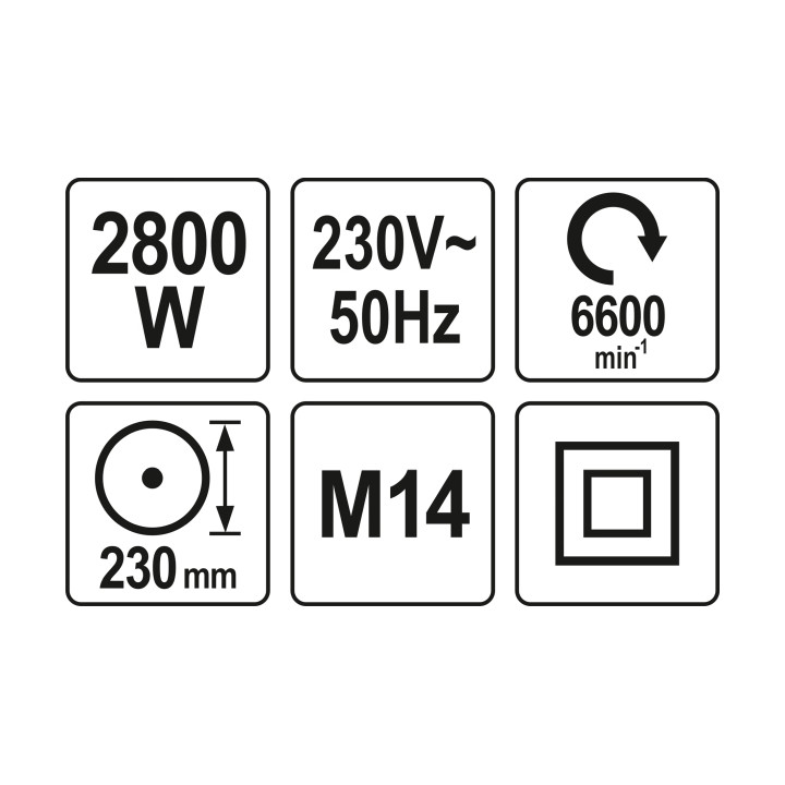 SZLIFIERKA KĄTOWA 2800 W, 230MM