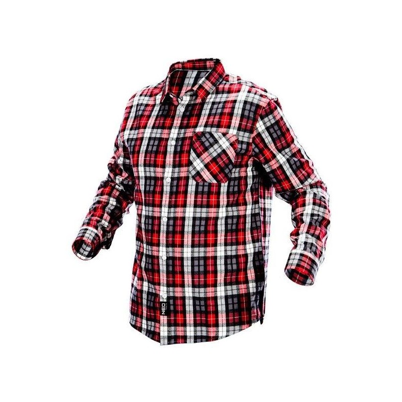 Koszula flanelowa krata czerwono-czarno-biała xl