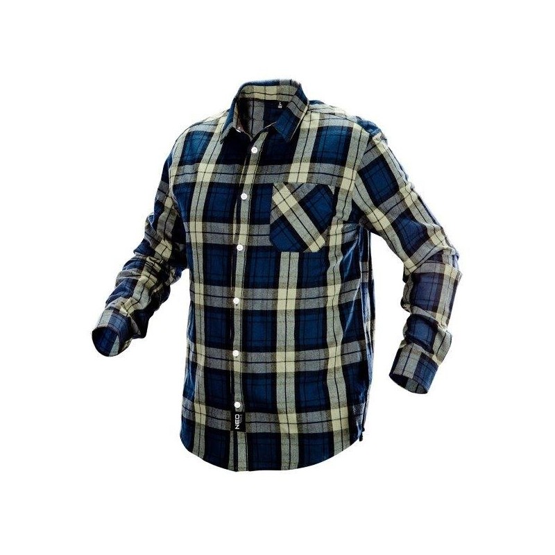 Koszula flanelowa granatowo-oliwkowo-czarna xl