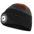 Czapka z latarką led czarno-szaro-pomarańczowa warm