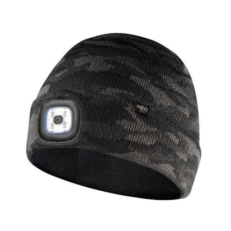 Czapka z latarką led dwuwarstwowa camo urban