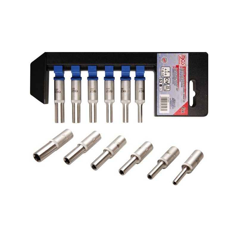 Nasadki torx długie e 4-e10 1/4 6 szt
