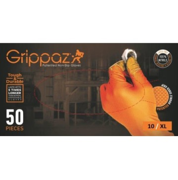 Rękawice nitrylowe ochronne grippaz 246 pomarańczowe 50 szt roz xl
