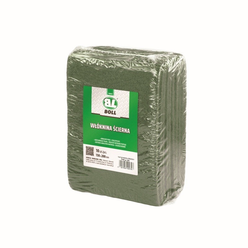 Włóknina ścierna 150x200 mm fine / zielona granulacja 280 / boll