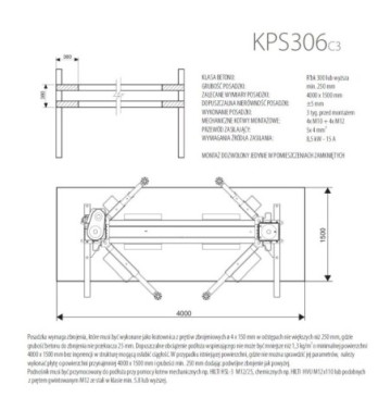 Kps306c3podnośnik dwukolumnowy elektromechaniczny 32t