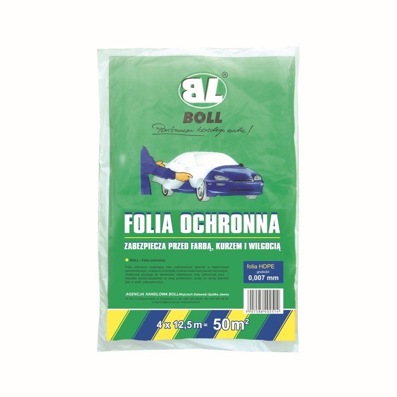 Folia ochronna hdpe grubość 0007mm 4m x 125m (50 m2) / boll / karton 25szt