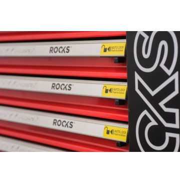 Szafka narzędziowa rooks garage red z narzędziami 235 cz w modułach z trwałego materiału eps z dodatkową szafką