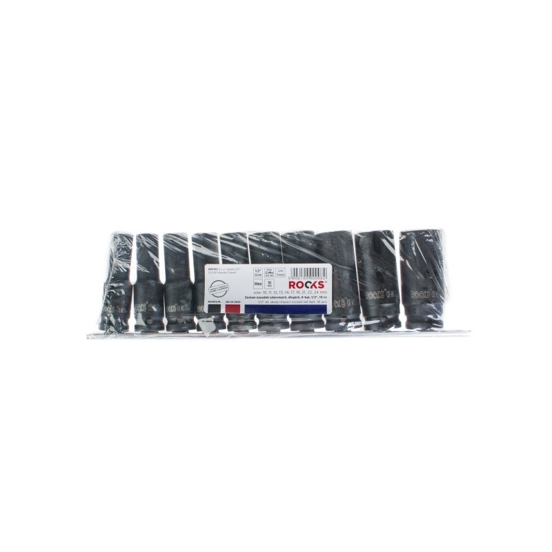 Zestaw nasadek udarowych długich 6-kąt 1/2 10 cz 10-24 mm