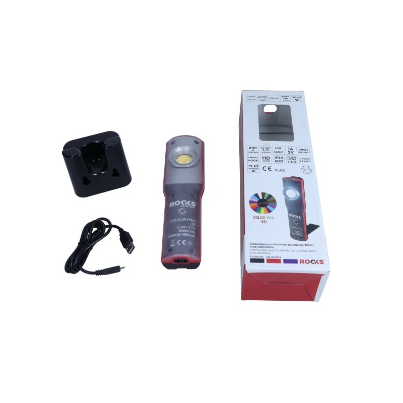 Lampa lakiernicza color match 3d cob led 800 lm 2700/4500/6500 k