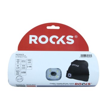 Czapka z lampką 80 lum rooks czarna