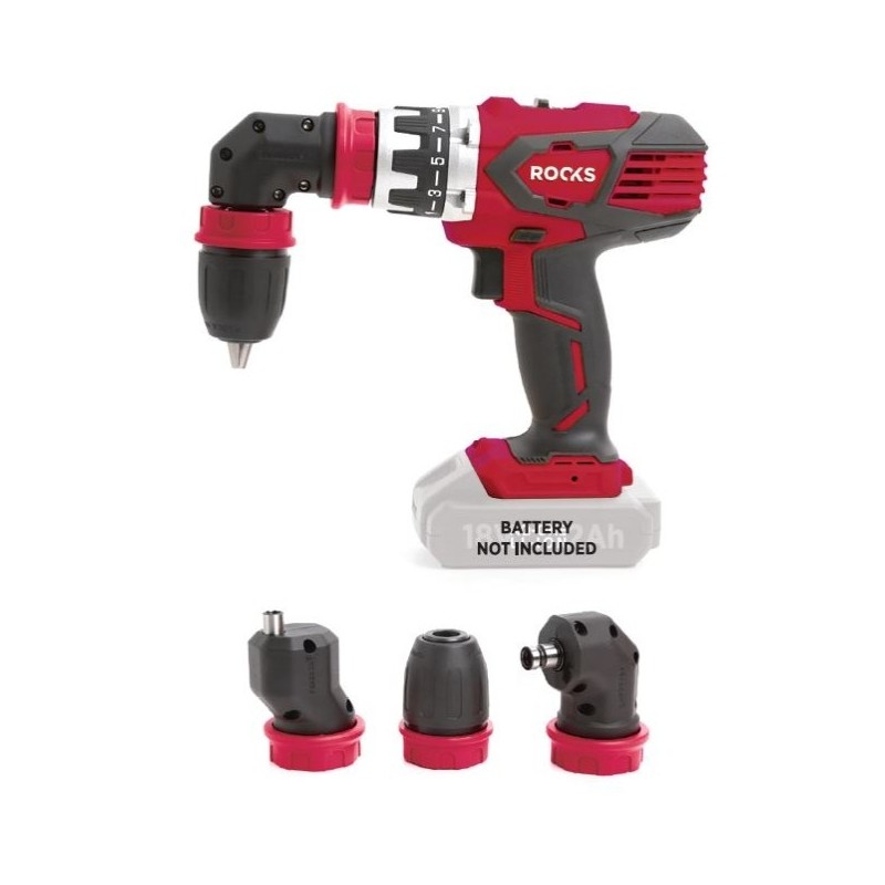 Wiertarko-wkrętarka z wymiennymi kątowymi uchwytami 18v aq-one 58 nm bez baterii