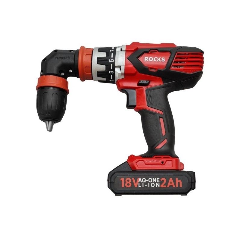 Wiertarko-wkrętarka z wymiennymi kątowymi uchwytami 18v aq-one 58 nm kpl z baterią i ładowarką