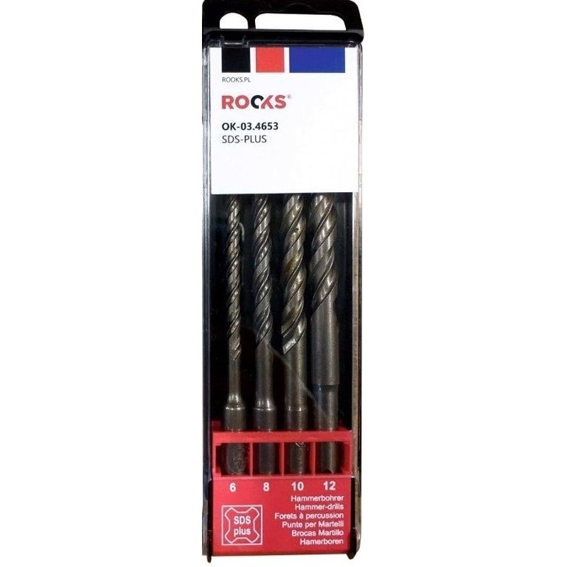 Wiertła do betonu sds-plus 160 mm kpl 4 cz 6/8/10/12 mm