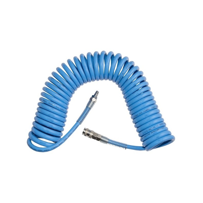 Przewód pneumatyczny spiralny pu blue ze złączami 12x8 5m 