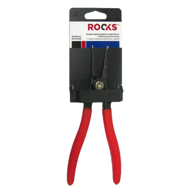 Szczypce segera zewnętrzne proste 180 mm fi 19-60 mm pin suj2 18 mm