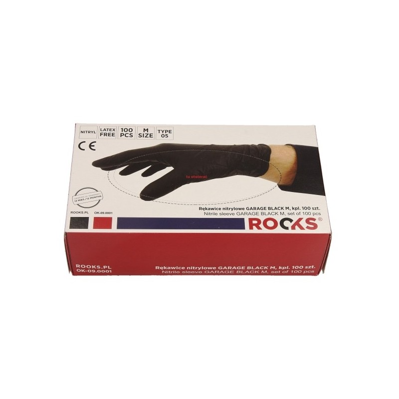 Rękawice nitrylowe garage black m kpl 100 szt