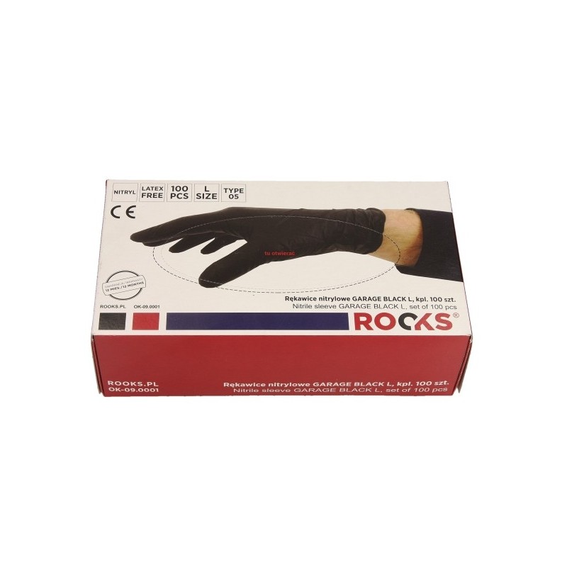 Rękawice nitrylowe garage black l kpl 100 szt