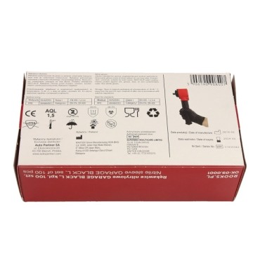 Rękawice nitrylowe garage black l kpl 100 szt