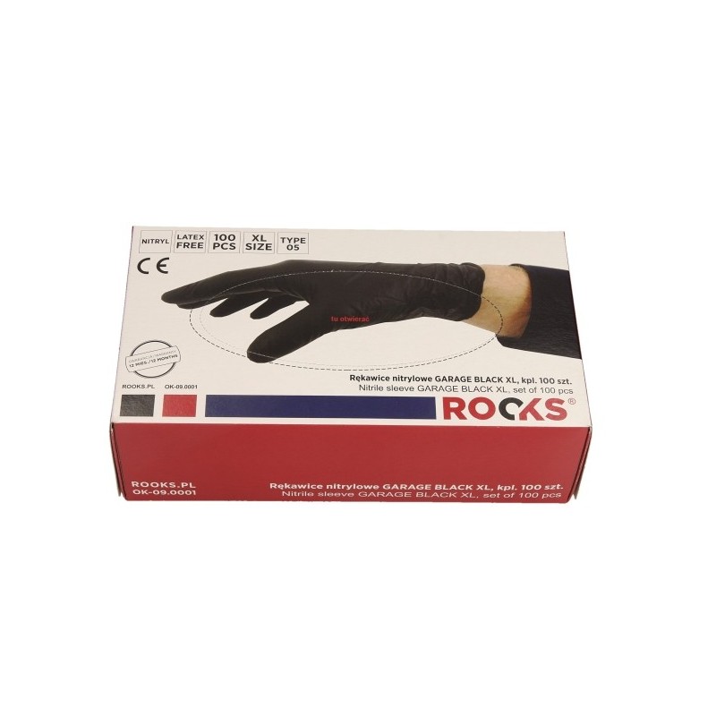 Rękawice nitrylowe garage black xl kpl 100 szt