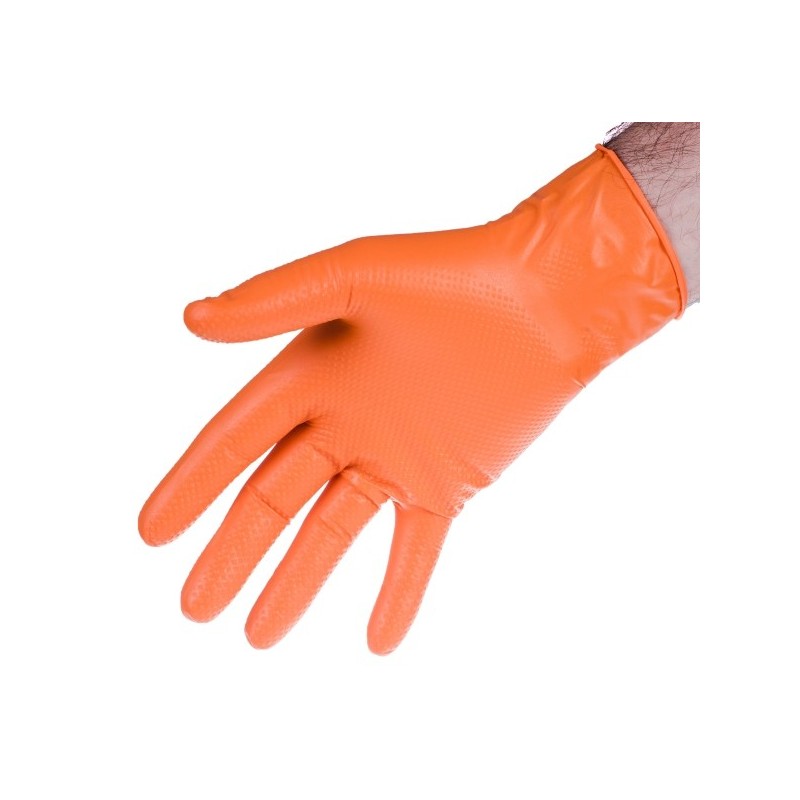 Rękawice nitrylowe strong orange l kpl 50 szt