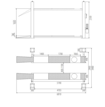 Podnosnik czterokolumnowy 55t 230v
