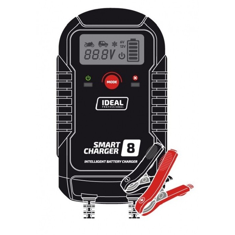 Prostownik smart charger 8 lcd 6v / 12v 8a