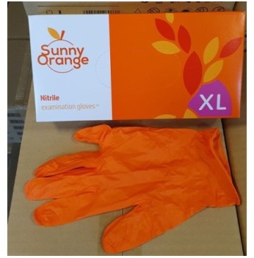 Rękawice nitrylowe sunny orange bezpudrowe diagnostyczne pomarańczowe (op100 szt) rozm xl