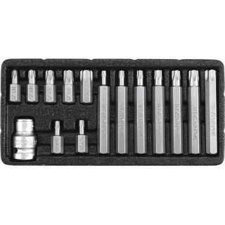 ZESTAW KOŃCÓWEK WKRĘTAKOWYCH TORX SECURITY, T20-T55, 15CZ.