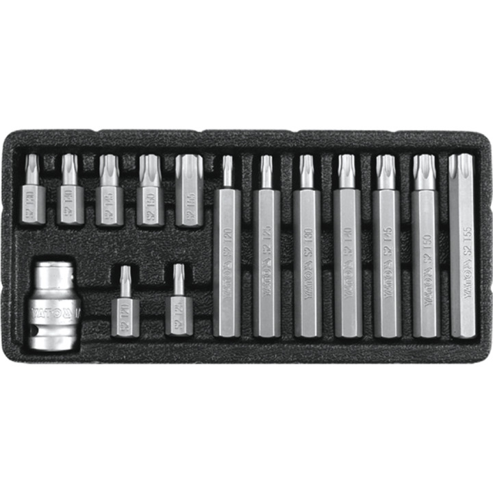 ZESTAW KOŃCÓWEK WKRĘTAKOWYCH TORX SECURITY, T20-T55, 15CZ.