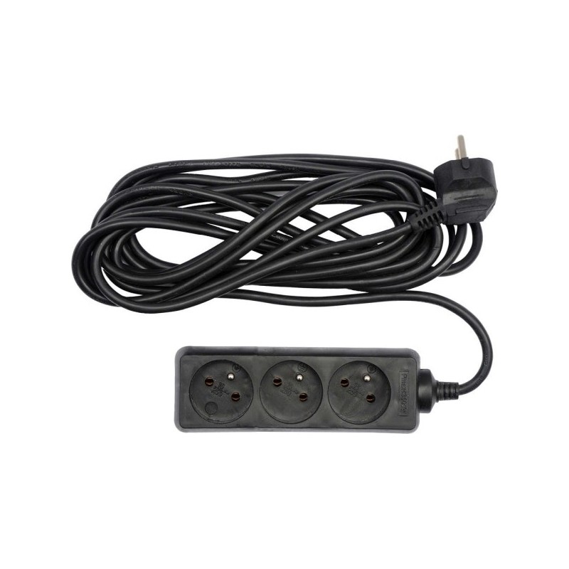 Przedłużacz elektr/czarny/ 3g z/u 3m