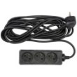 Przedłużacz elektr/czarny/ 3g z/u 3m