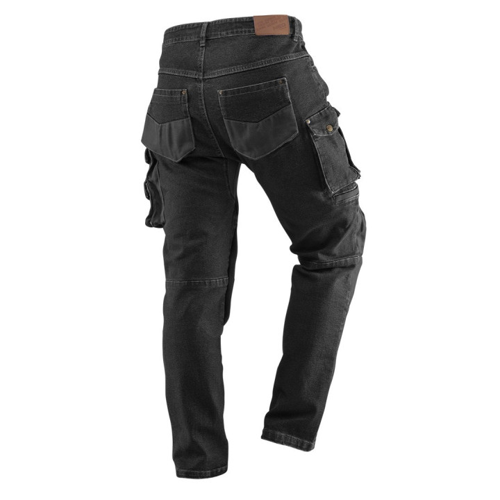 SPODNIE ROBOCZE DENIM, CZARNE, ROZMIAR XXL