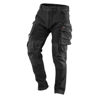 SPODNIE ROBOCZE DENIM, CZARNE, ROZMIAR M