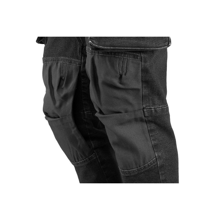 SPODNIE ROBOCZE DENIM, CZARNE, ROZMIAR M