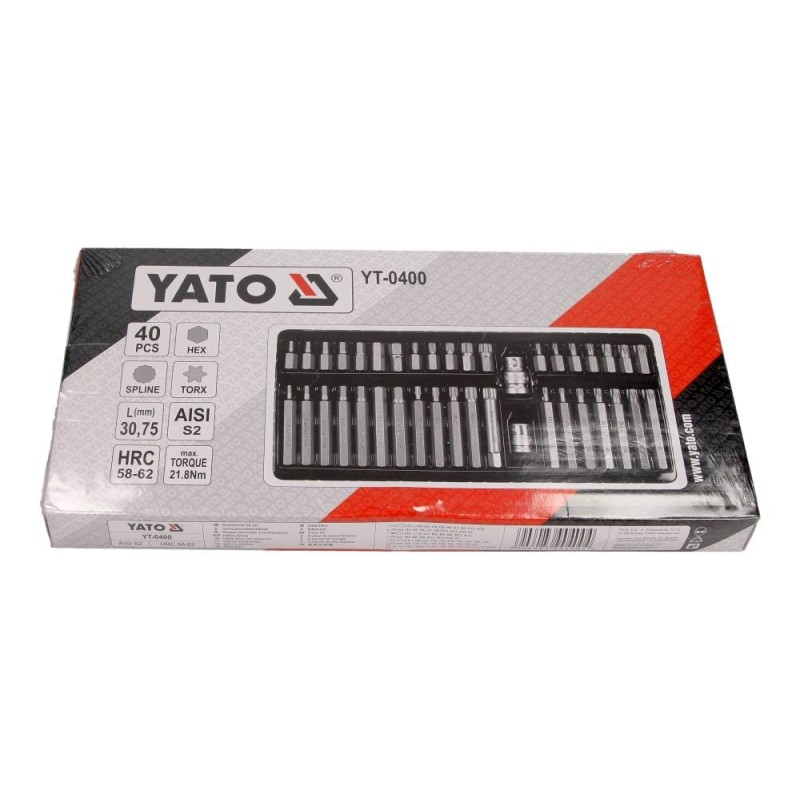 Końcówki wkrętakowe torx hex spline kpl 40szt