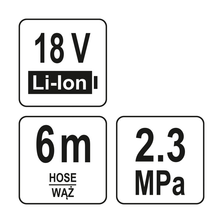 MYJKA CIŚNIENIOWA 18V Z ZASYSANIEM
