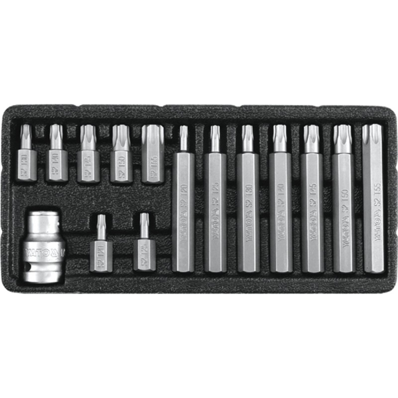 Zestaw końcówek wkrętakowych torx security t20-t55 15cz