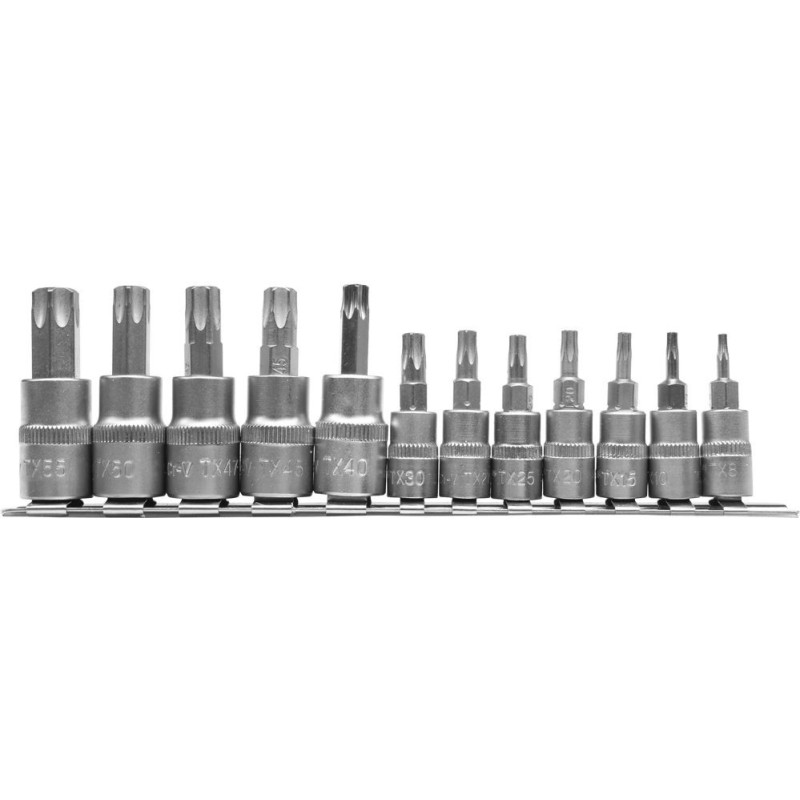 Zestaw kluczy torx na szynie 12cz