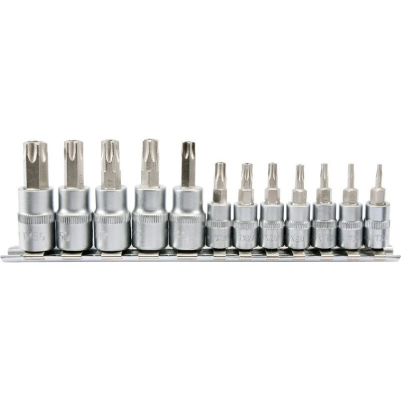 Zestaw kluczy torx secur na szynie 12cz