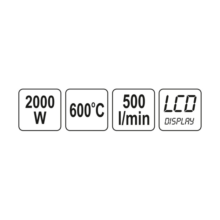OPALARKA 2000W 70~600°C AKCES. WYŚW. LCD