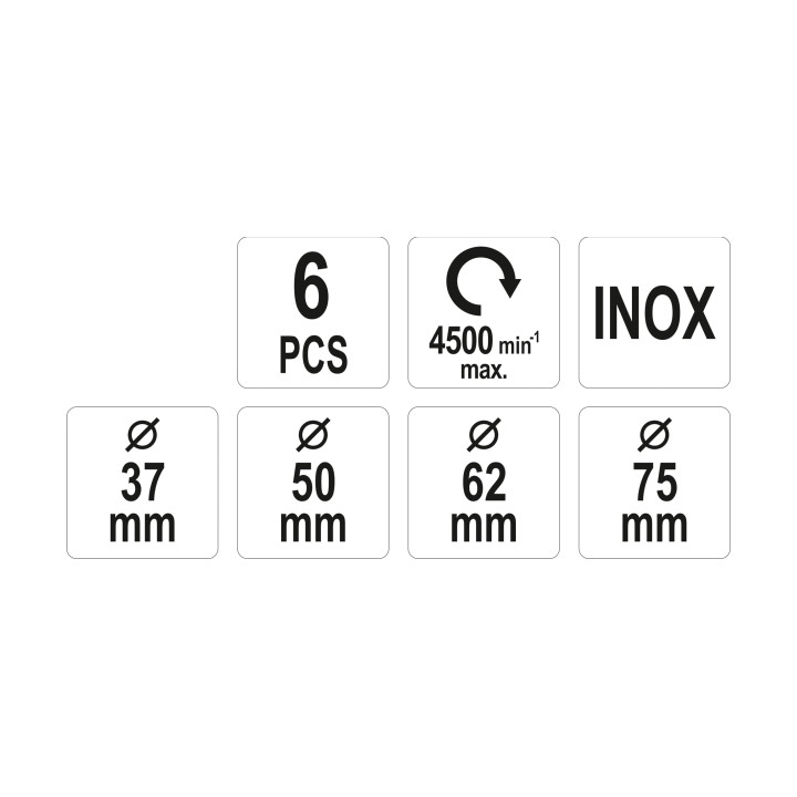 ZESTAW SZCZOTEK Z TRZPIENIEM, INOX, 6SZT.