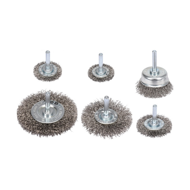ZESTAW SZCZOTEK Z TRZPIENIEM, INOX, 6SZT.