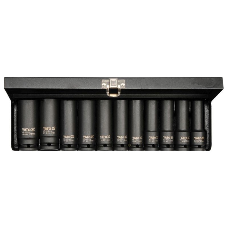 Zestaw nasadek udarowych długie 1/2 10-24mm