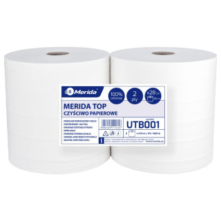CZYŚCIWO PAPIER. TOP ŚR.28CM DŁ.410M 2-WARST 2SZT BIAŁE