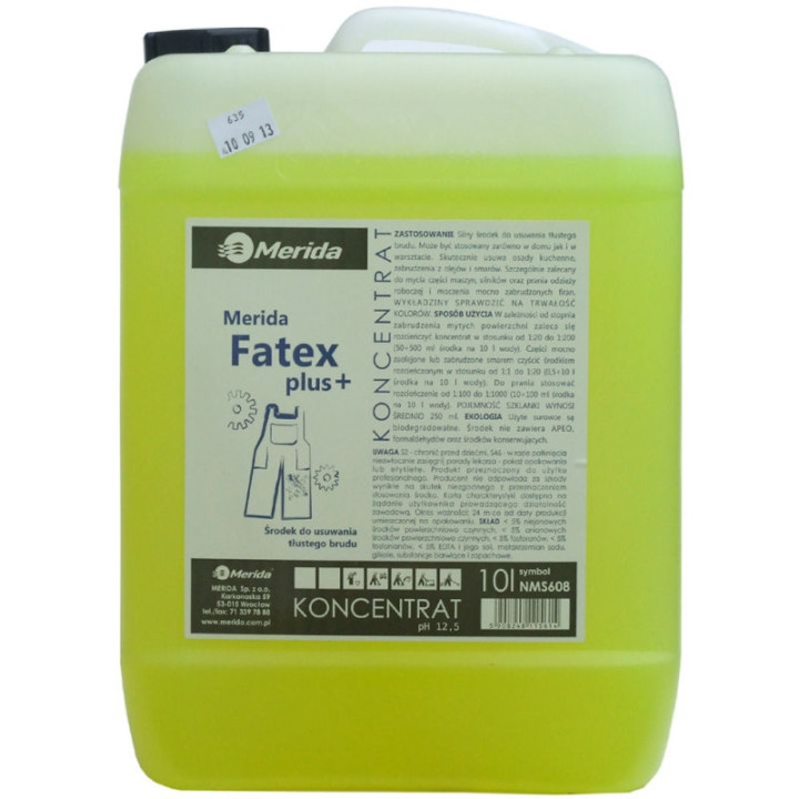 MERIDA FATEX PLUS 10 L, ŚRODEK DO TŁUSTEGO BRUDU