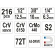Zestaw narzędziowy 1/4 1/2 3/8 216cz xxl