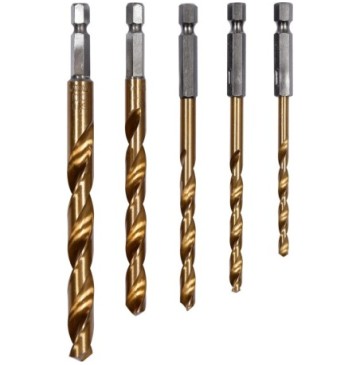 Wiertła do met 5szt 4-10mm hex tytpowł