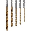 Wiertła do met 5szt 4-10mm hex tytpowł