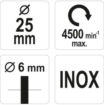 Szczotka czołowa z trzpieniem inox 25mm